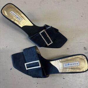Paco Gil Black and Gold Women's Sandals